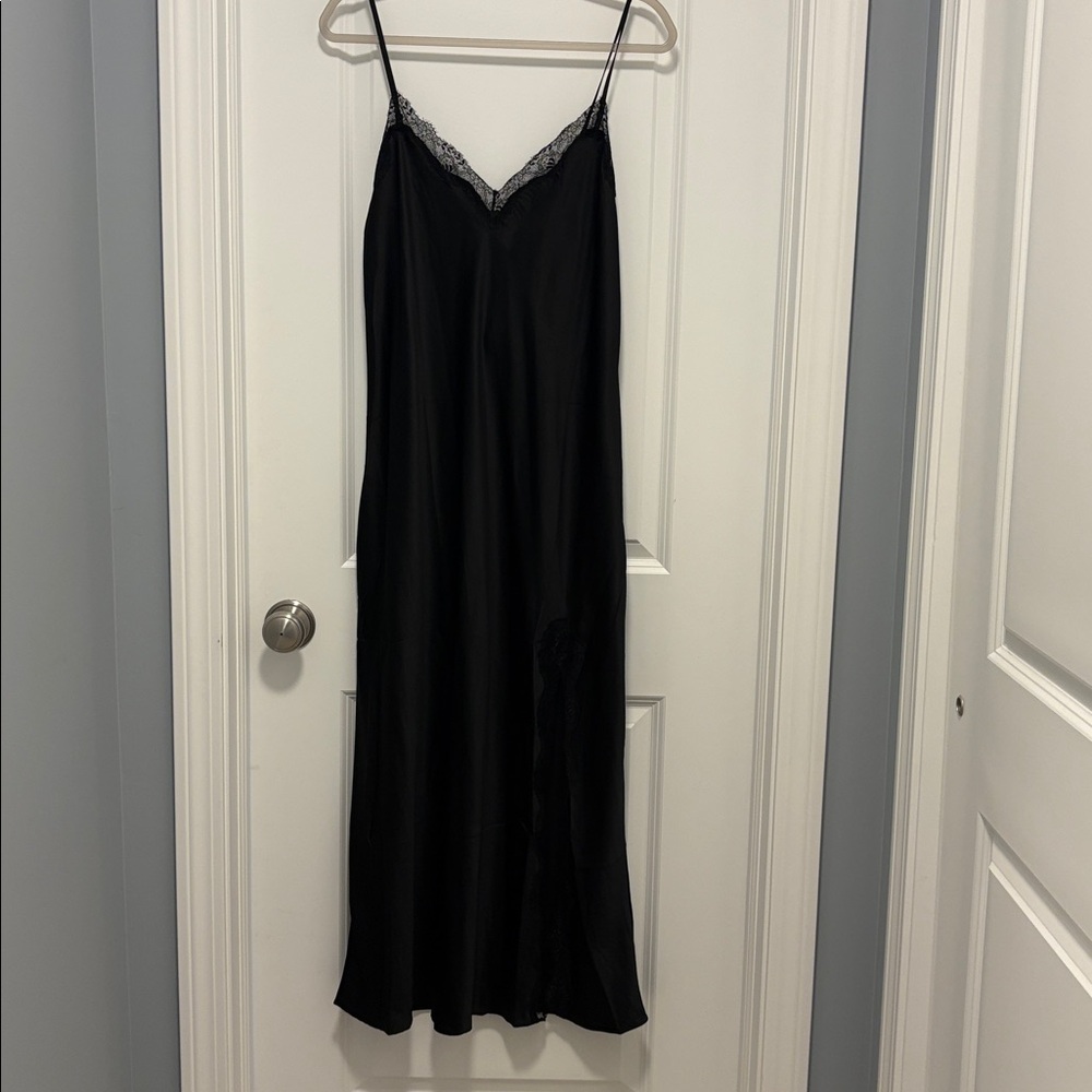 INC International Concepts Black Nightgown with Lace Detail